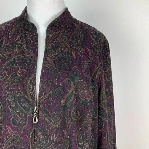Elementz women’s blazer sz 1X multicolored paisley - Picture 3 of 9